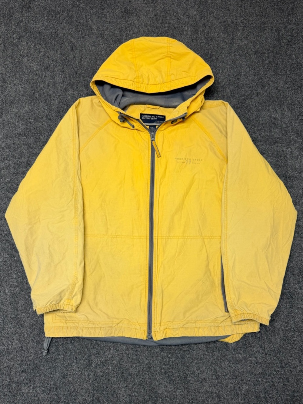 Vintage‎ american eagle yellow windbreaker hooded jacket